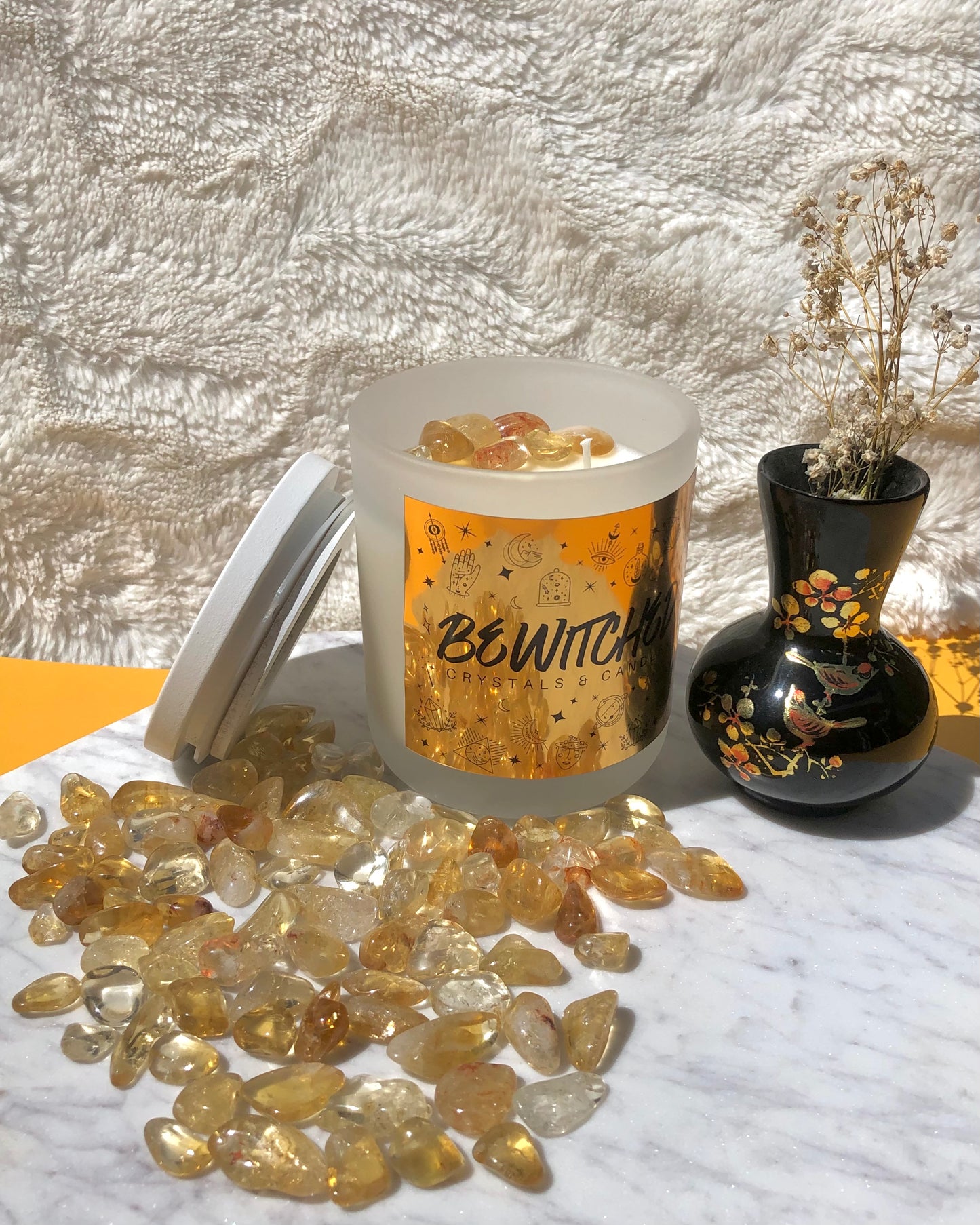 Custom Scent & Crystal Candle