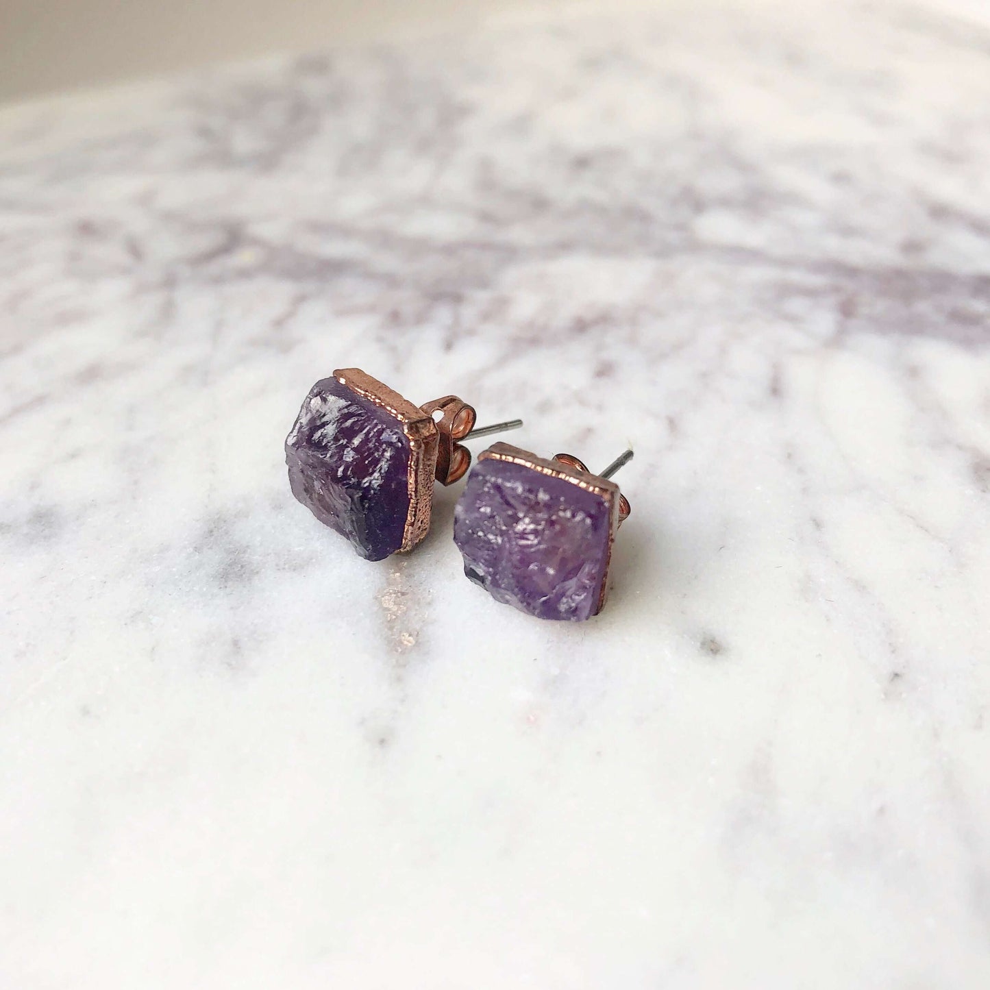 Amethyst stud earrings